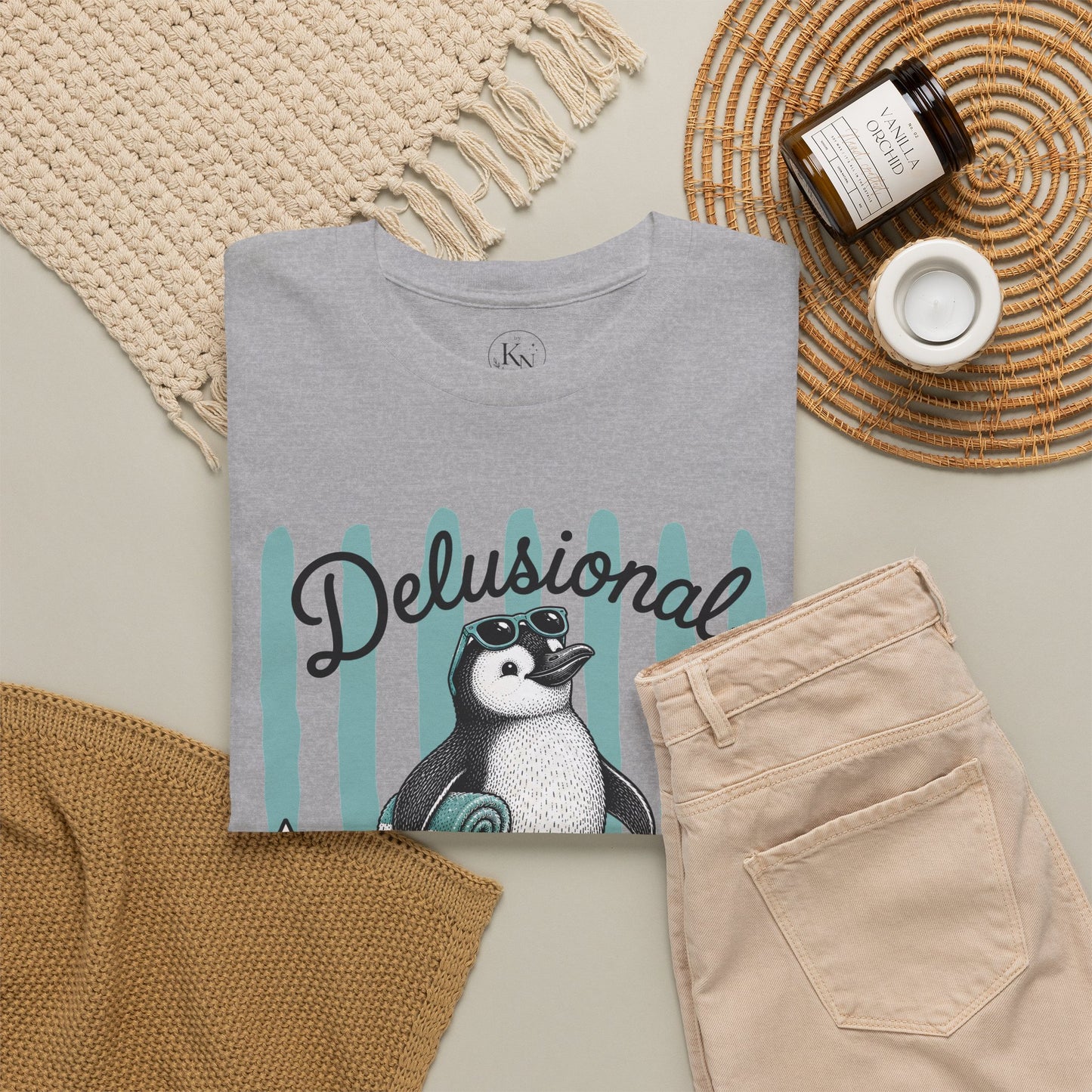 Delusional But Hopeful Retro Penguin Graphic Tee