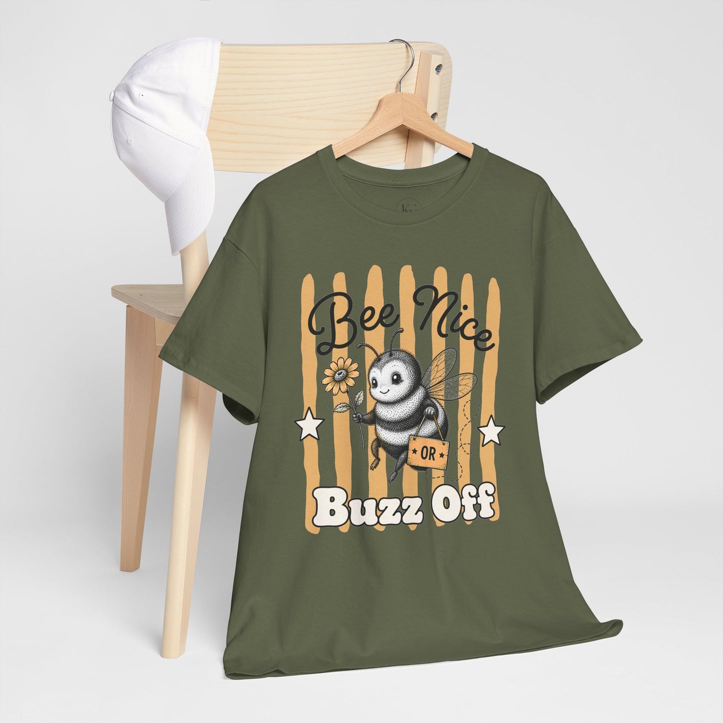 Bee Nice or Buzz Off Retro Bee Graphic Tee