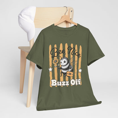 Bee Nice or Buzz Off Retro Bee Graphic Tee