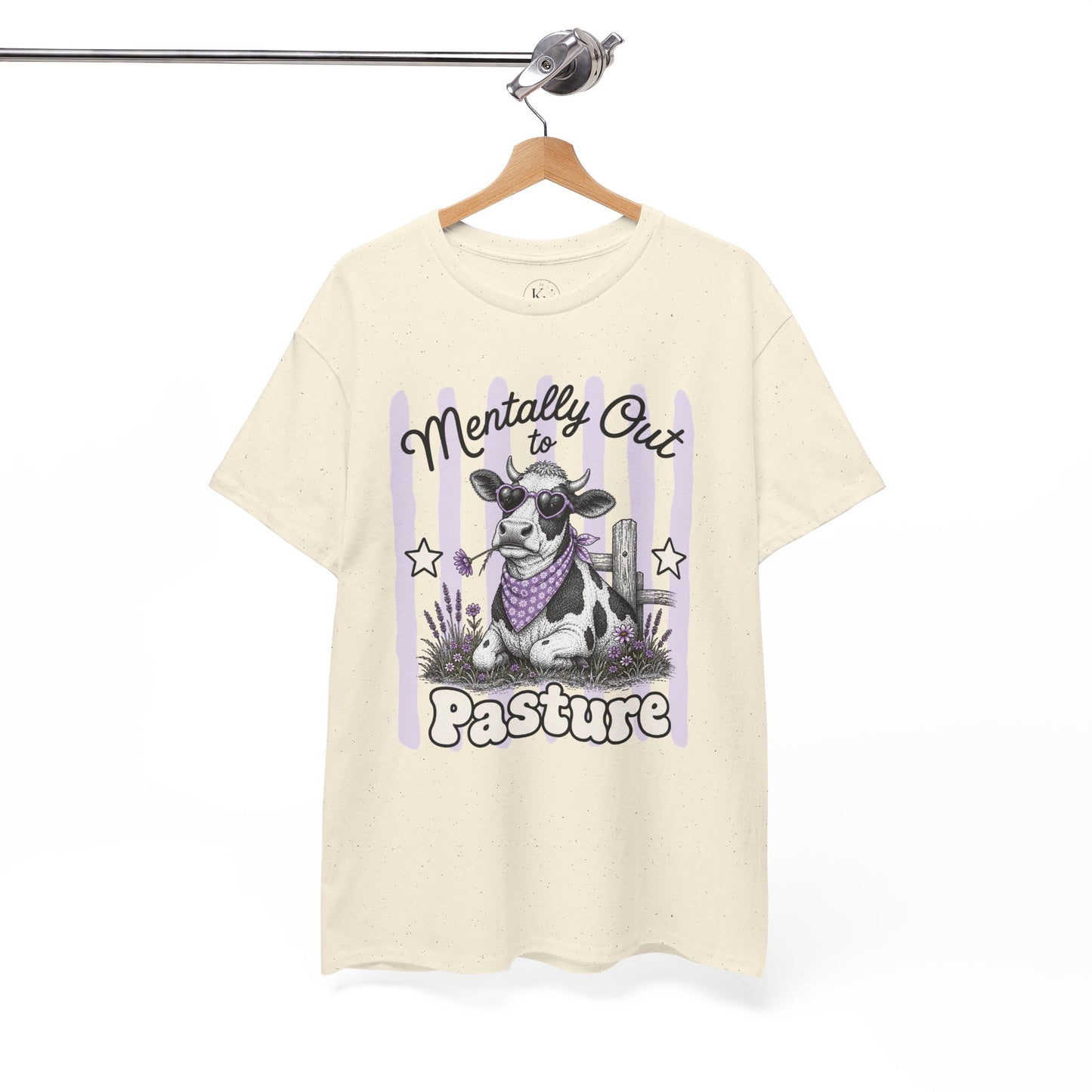 Mentally Out to Pasture Retro Cow Graphic Tee