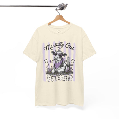 Mentally Out to Pasture Retro Cow Graphic Tee