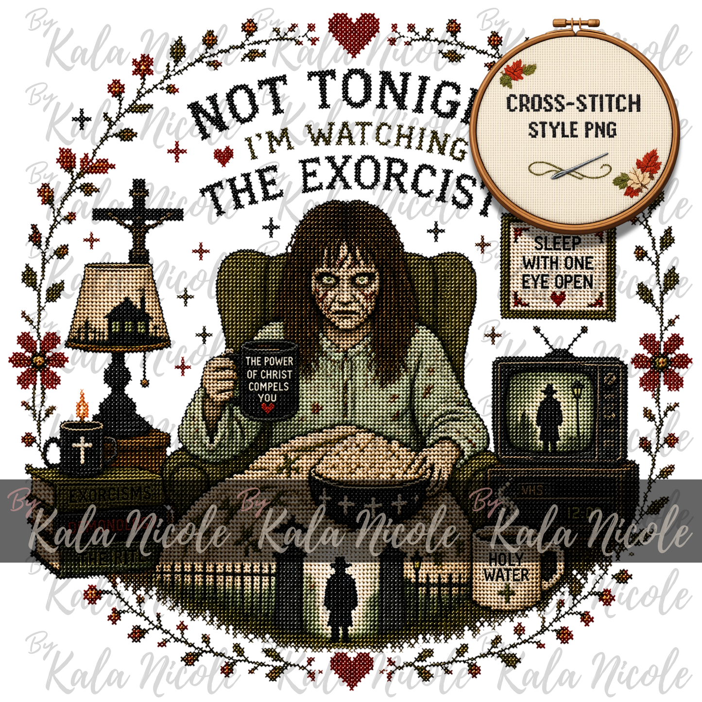 Horror Movie Cross-Stitch PNG | The Exorcist