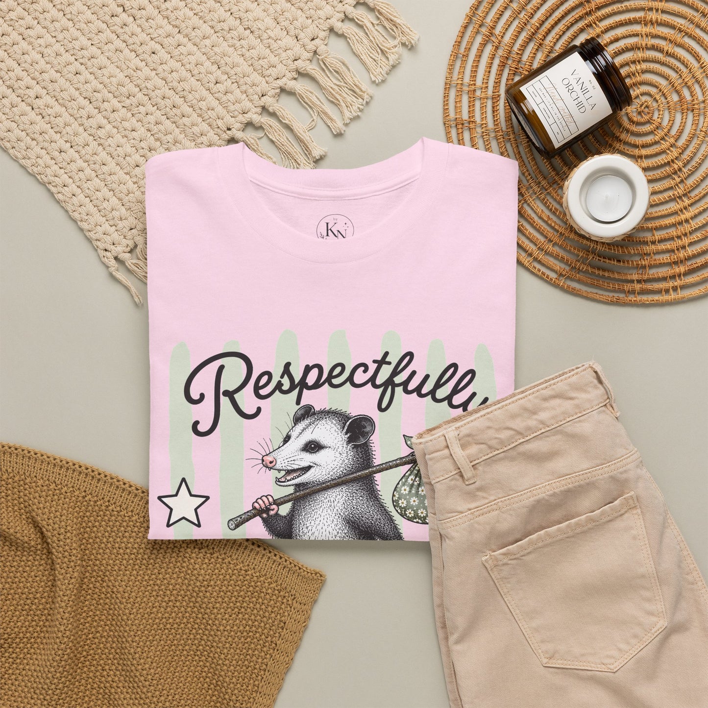 Respectfully Feral Retro Possum Graphic Tee