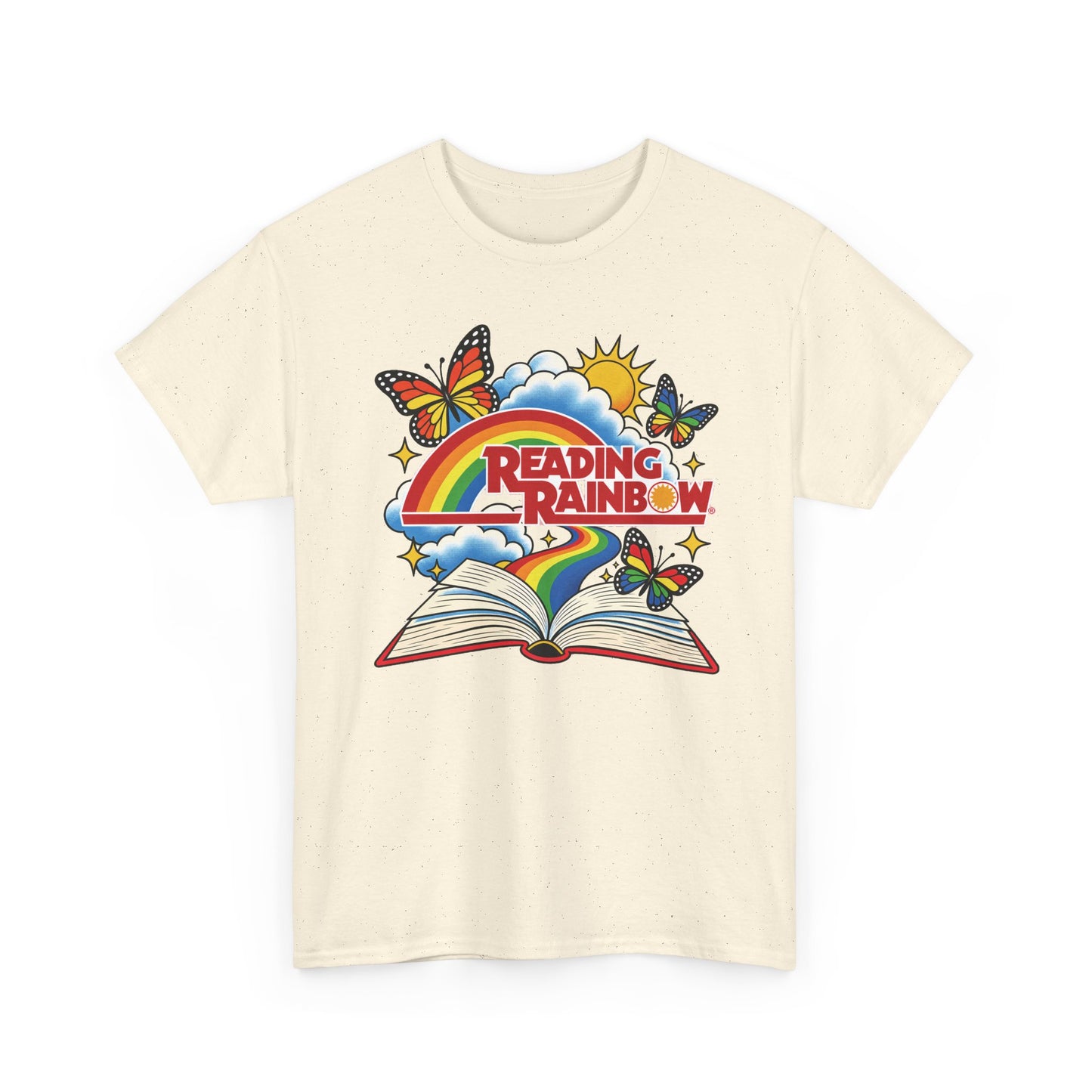 Rainbow & Butterflies Retro Book Graphic Tee