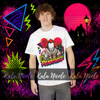 80s Neon Horror PNG | Sewer Clown Slasher PNG