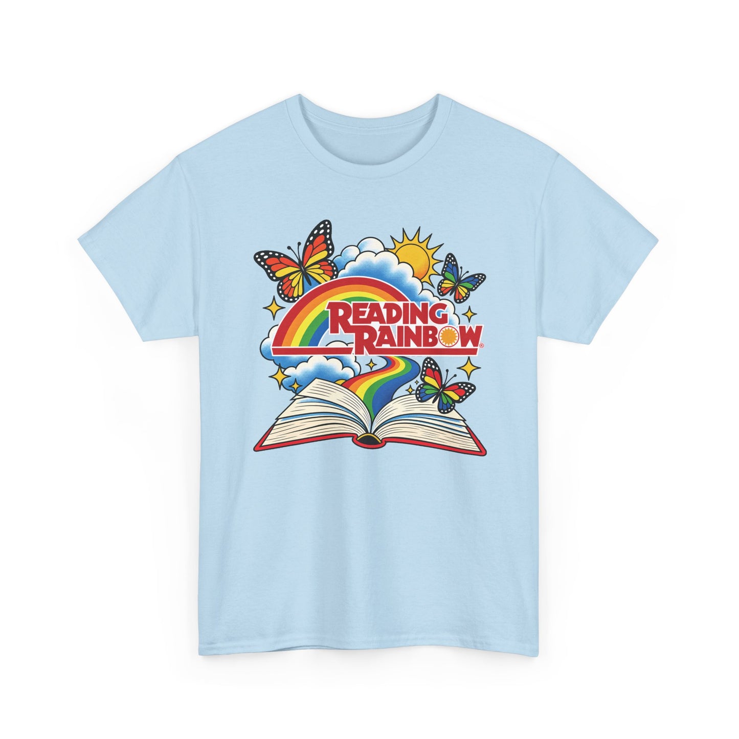 Rainbow & Butterflies Retro Book Graphic Tee