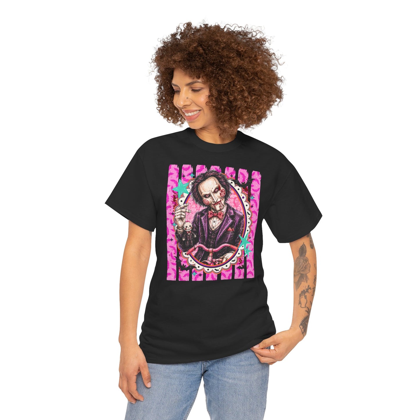 Saw Portrait Tee — Colorful Spooky Horror Shirt