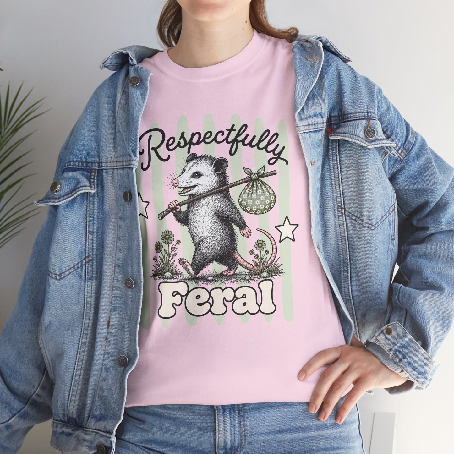 Respectfully Feral Retro Possum Graphic Tee