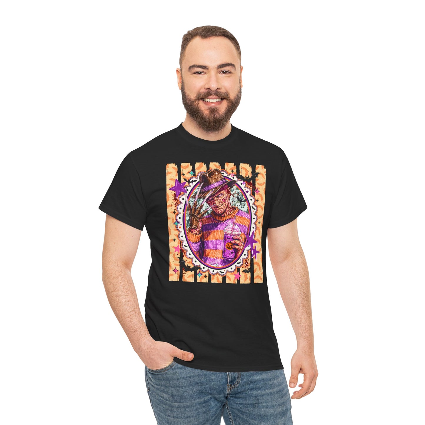 Freddy Krueger Portrait Tee — Colorful Spooky Horror Shirt