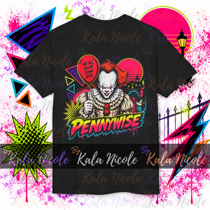 80s Neon Horror PNG | Sewer Clown Slasher PNG