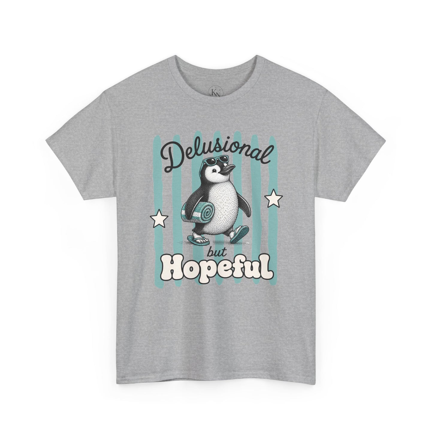 Delusional But Hopeful Retro Penguin Graphic Tee