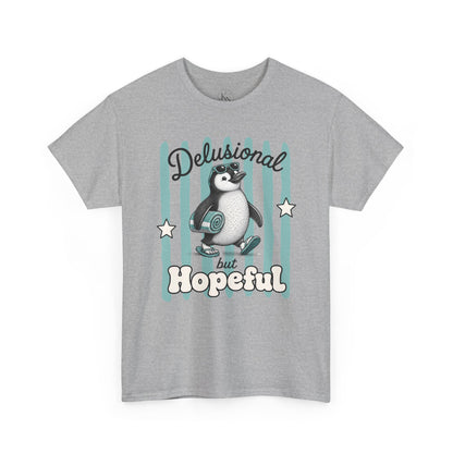 Delusional But Hopeful Retro Penguin Graphic Tee