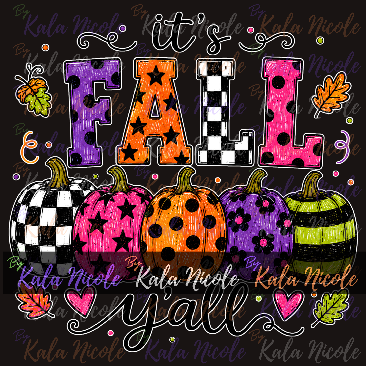 It's Fall Y'all PNG Bundle | Trendy Fall PNG | Cute Pumpkin Clipart (Digital Download)
