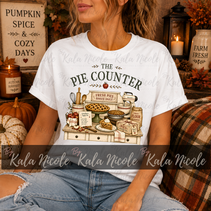 The Pie Counter PNG | Baker PNG | Vintage Country Fall Clipart (Digital Download)