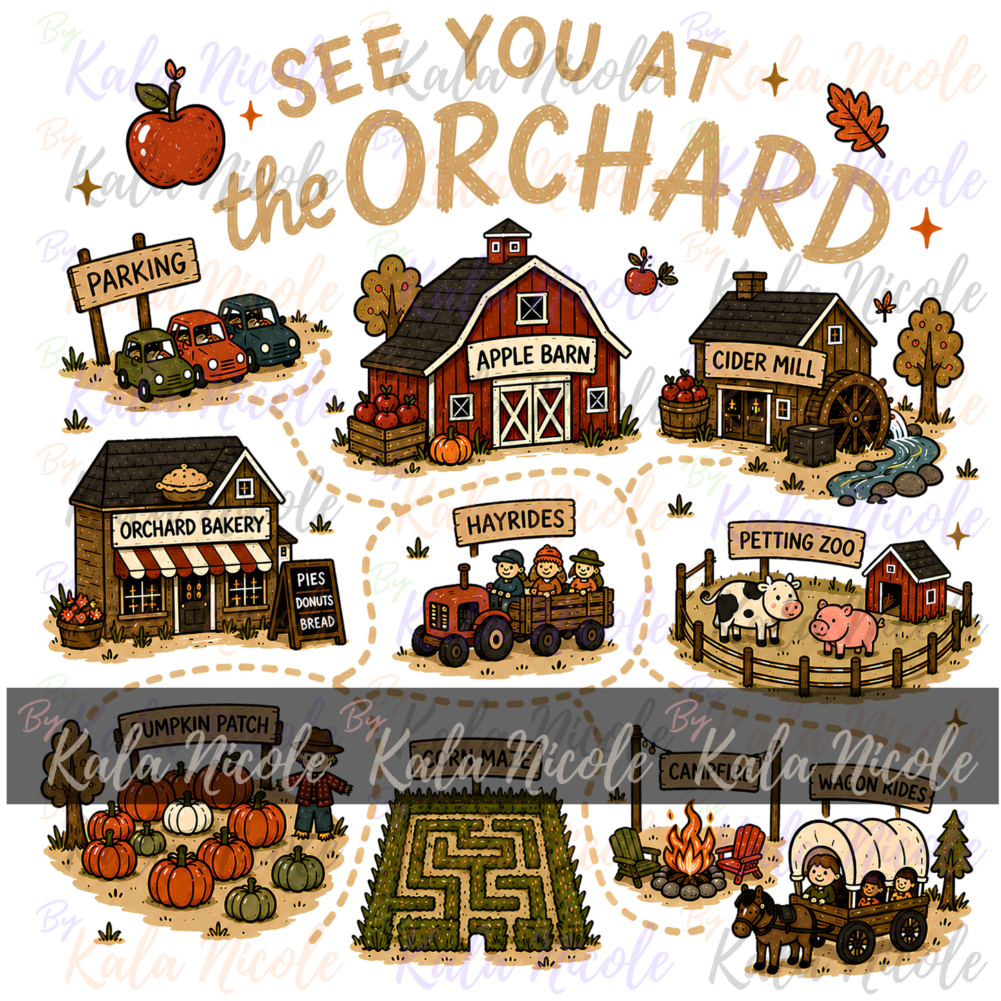 See You at the Orchard Map PNG Bundle