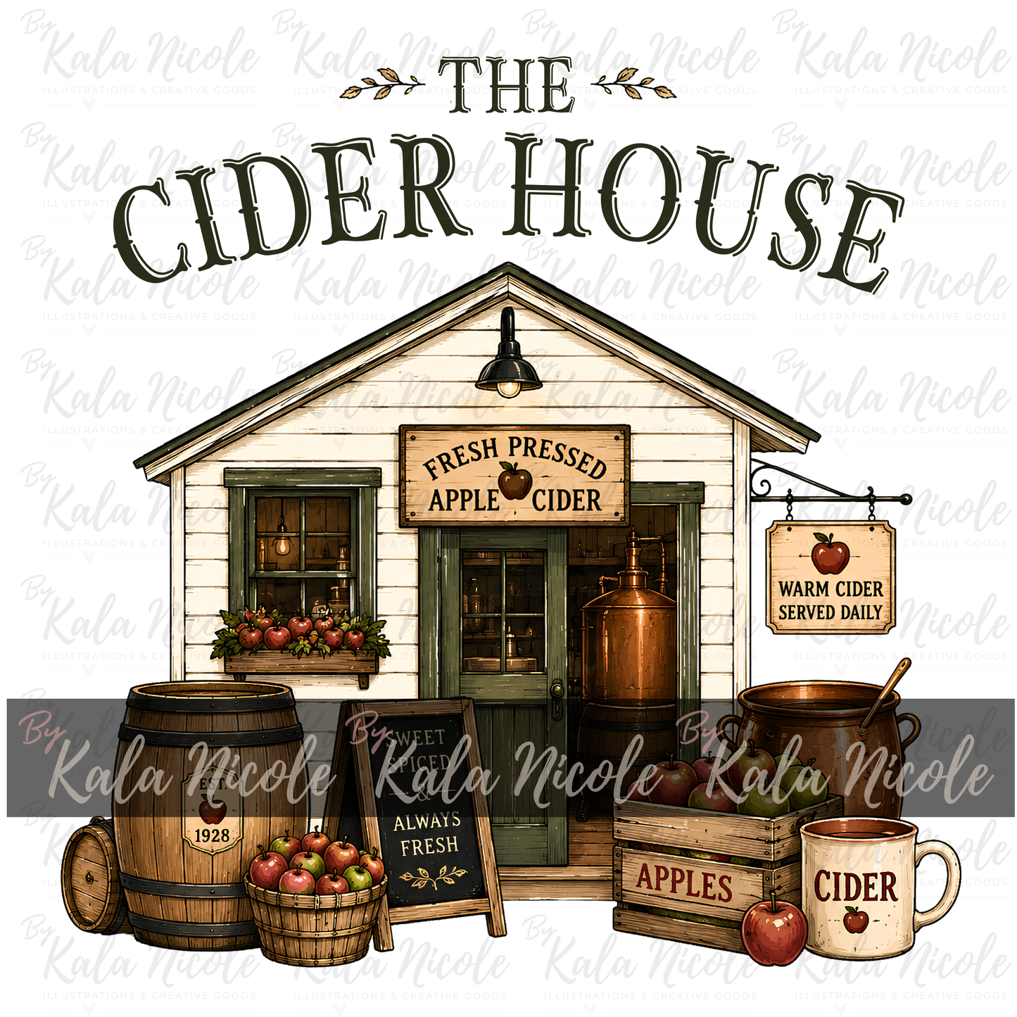 The Cider House PNG | Trendy Fall PNG | Vintage Country Fall Clipart (Digital Download)