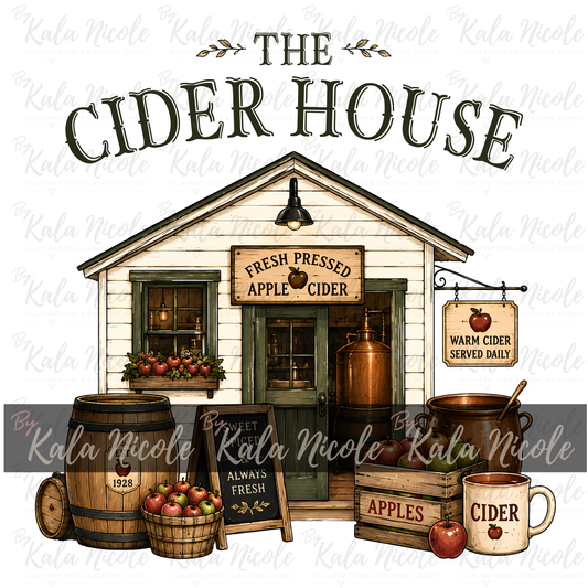 The Cider House PNG | Trendy Fall PNG | Vintage Country Fall Clipart (Digital Download)