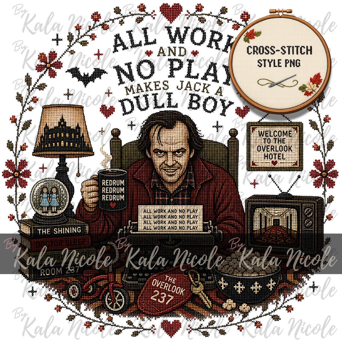 Horror Movie Cross-Stitch PNG | The Shining