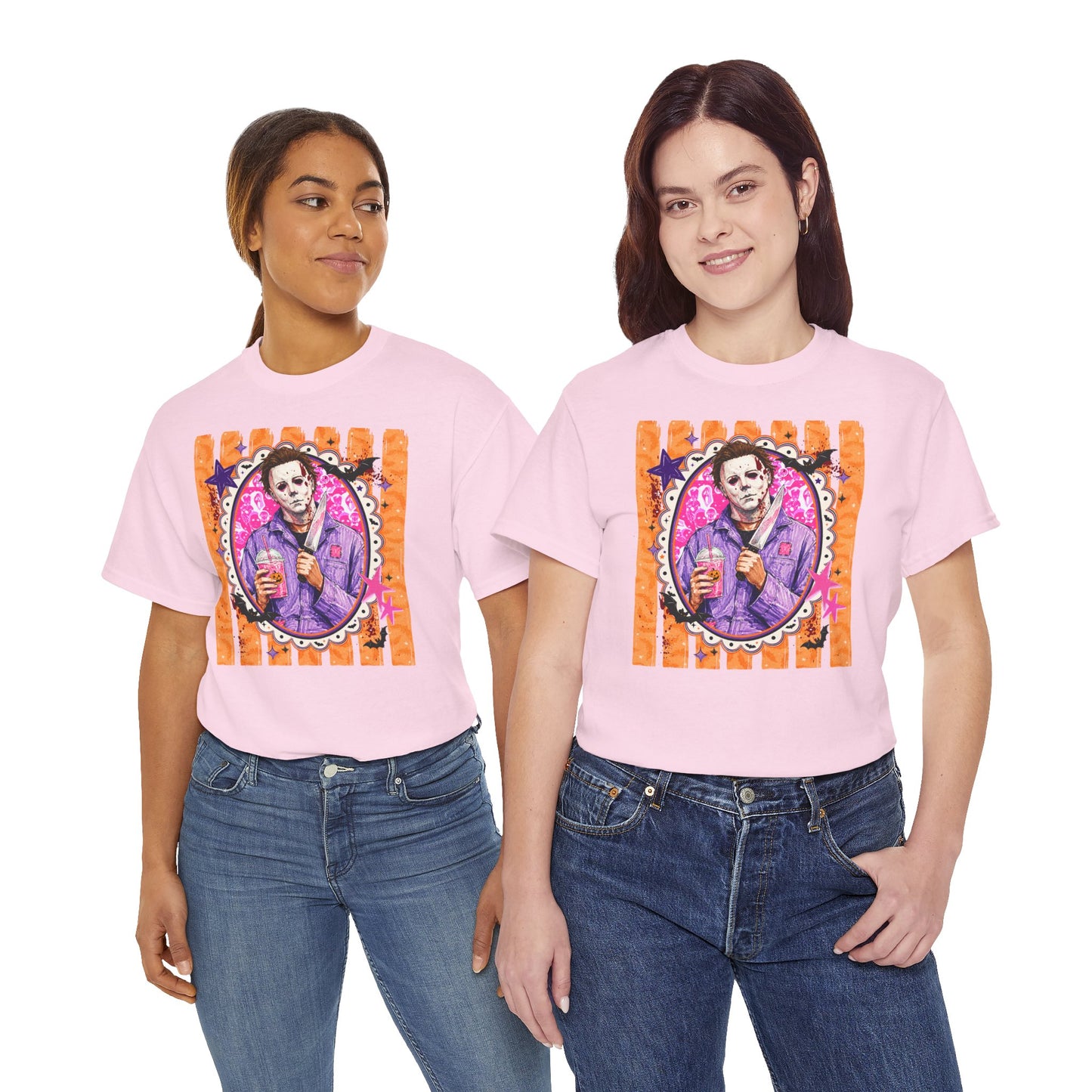 Halloween Michael Myers Portrait Tee — Colorful Spooky Horror Shirt