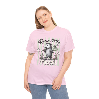 Respectfully Feral Retro Possum Graphic Tee