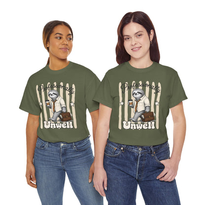 Professionally Unwell Retro Sloth Graphic Tee