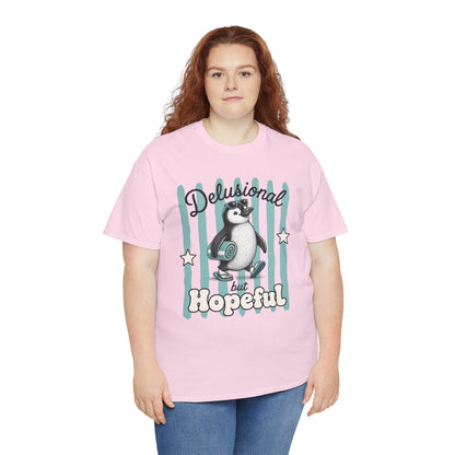 Delusional But Hopeful Retro Penguin Graphic Tee