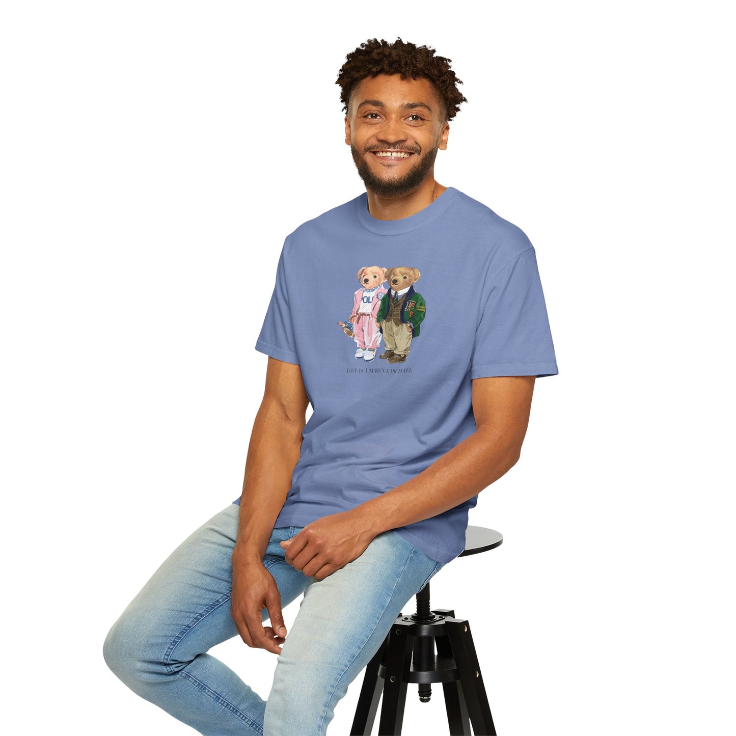 Personalized Couples T-Shirt — Custom Teddy Bear Graphic Tee | Gift for Him & Her