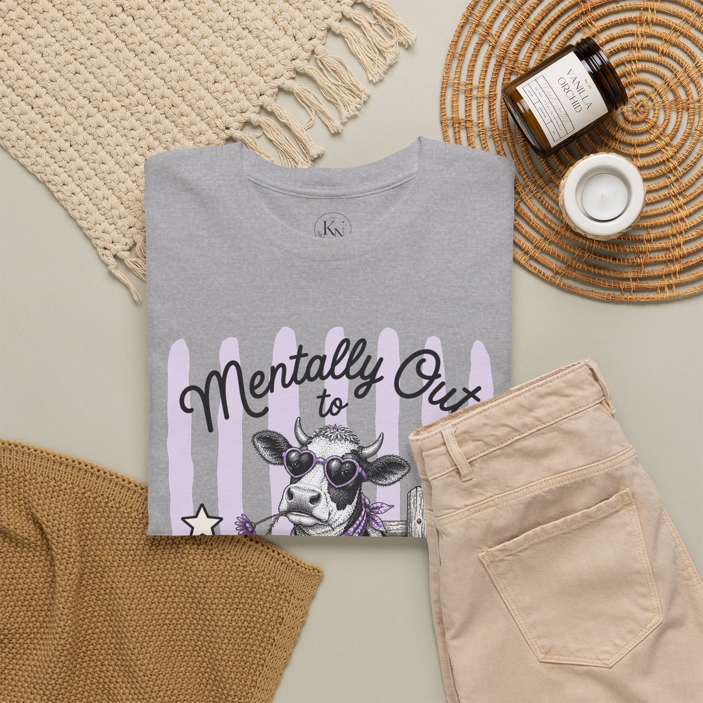 Mentally Out to Pasture Retro Cow Graphic Tee