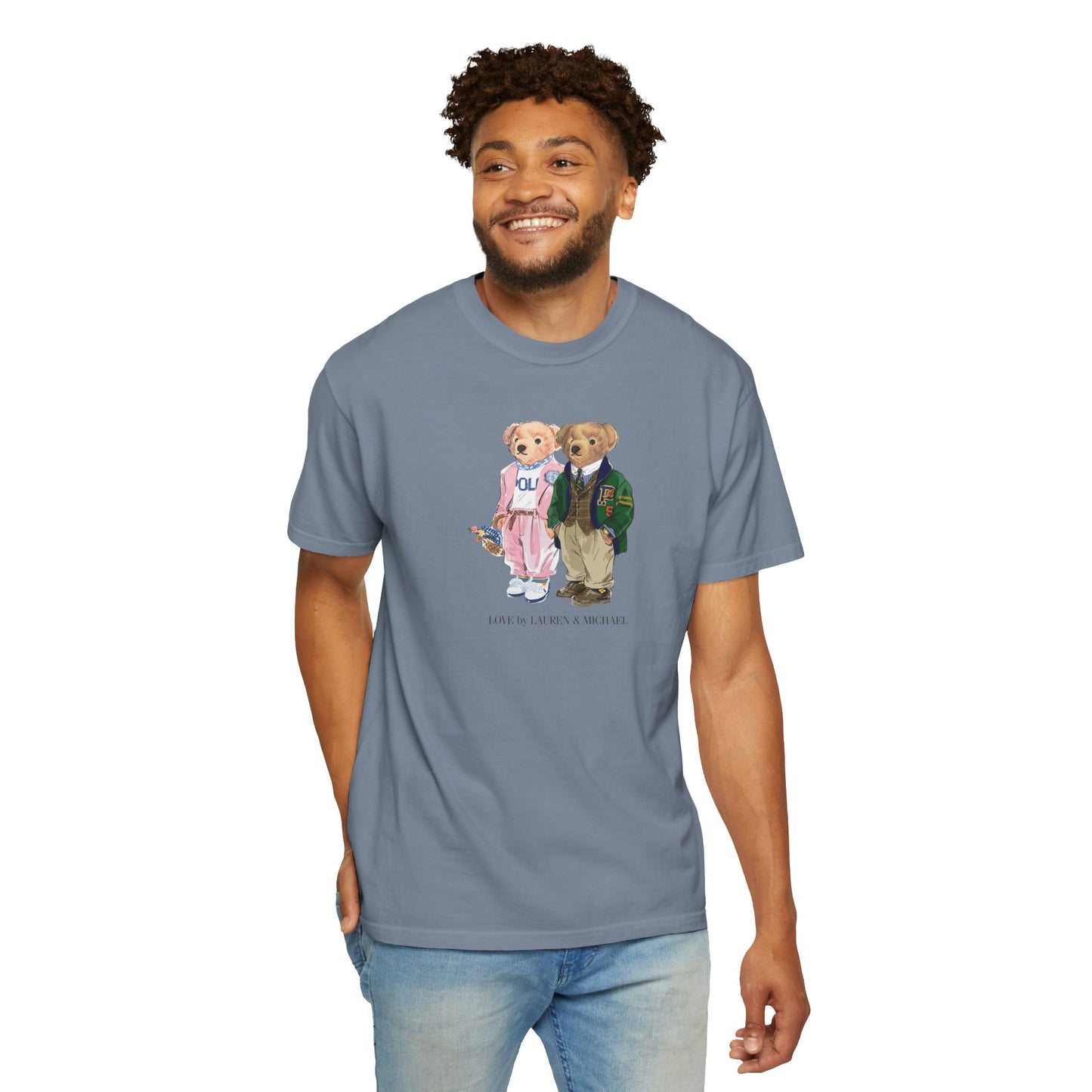 Personalized Couples T-Shirt — Custom Teddy Bear Graphic Tee | Gift for Him & Her