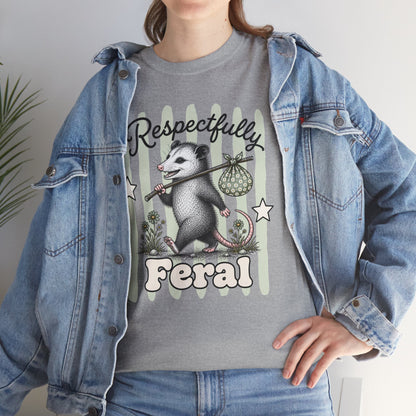 Respectfully Feral Retro Possum Graphic Tee
