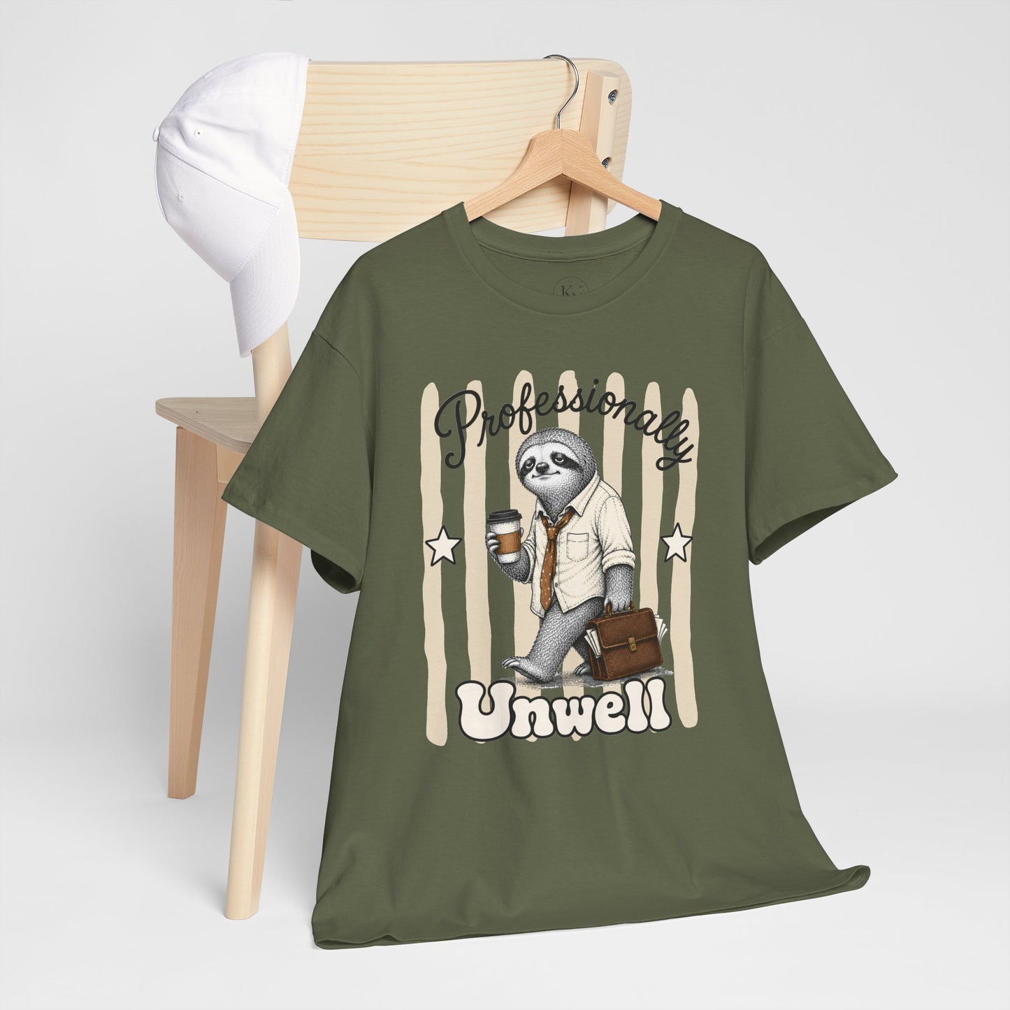 Professionally Unwell Retro Sloth Graphic Tee