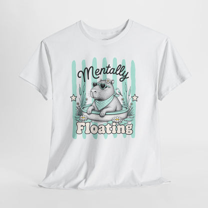 Mentally Floating Retro Capybara Graphic Tee