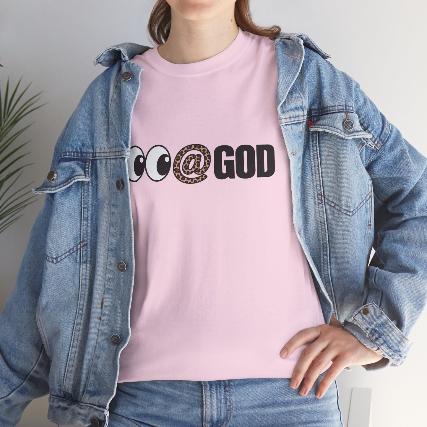 Look At God Leopard Print Graphic Tee