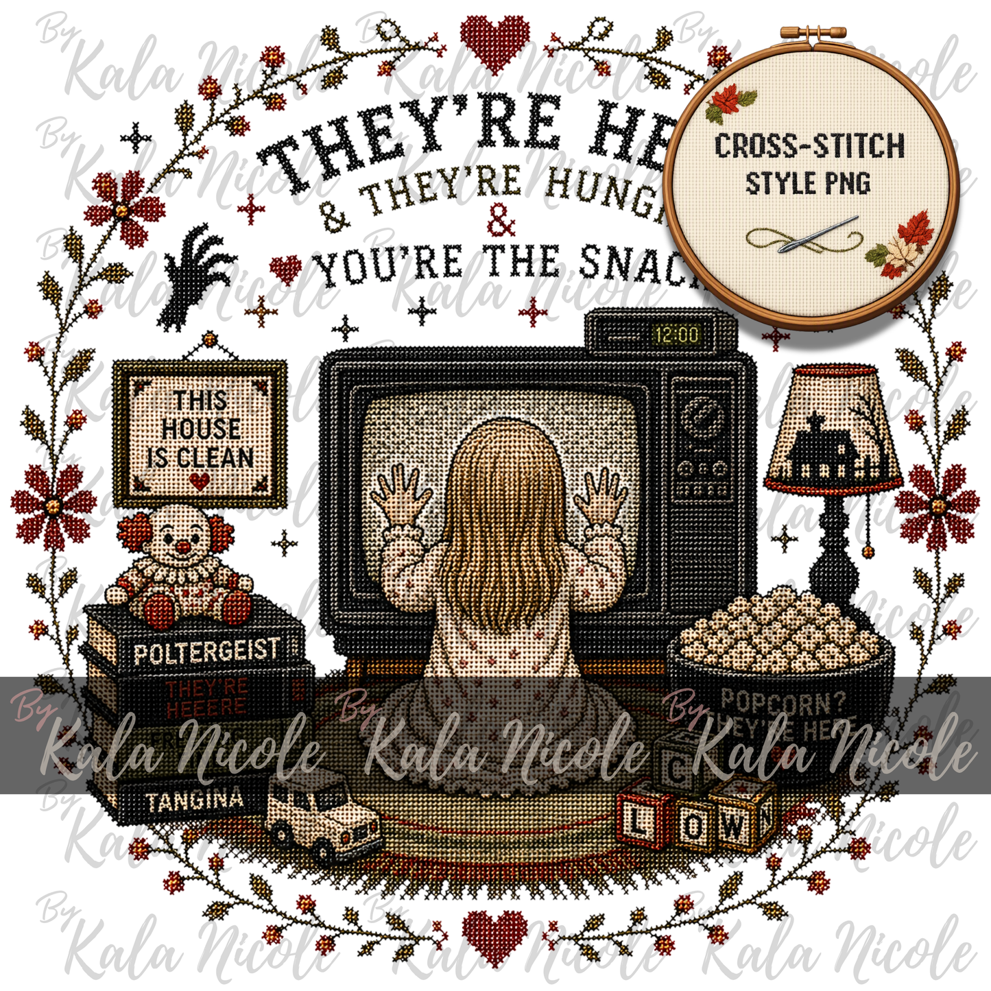 Horror Movie Cross-Stitch PNG | Poltergeist