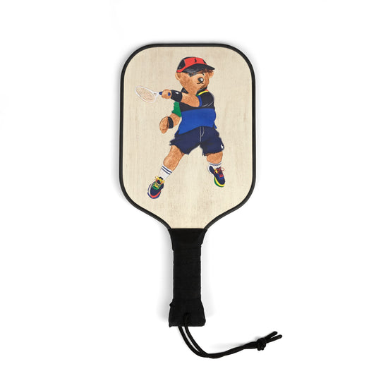 Pickleball Paddle Set – Retro Vintage Bear Design (2 Pack with Balls)