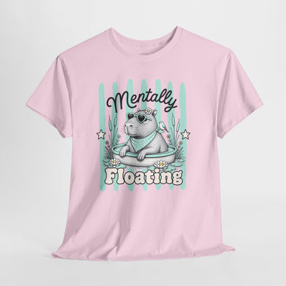 Mentally Floating Retro Capybara Graphic Tee