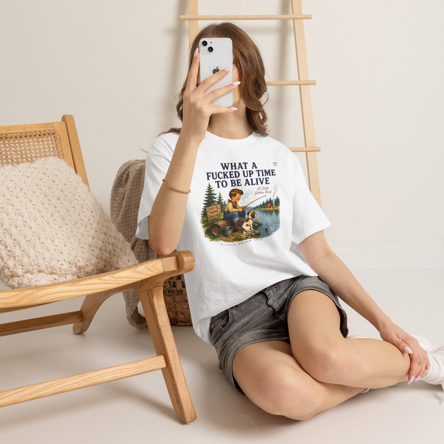 Vintage Fishing Tee — “What a Fucked Up Time to Be Alive”