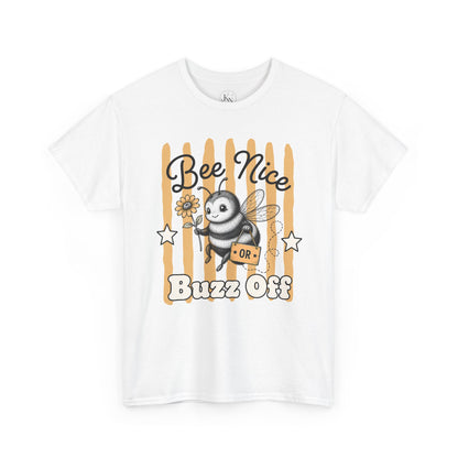 Bee Nice or Buzz Off Retro Bee Graphic Tee