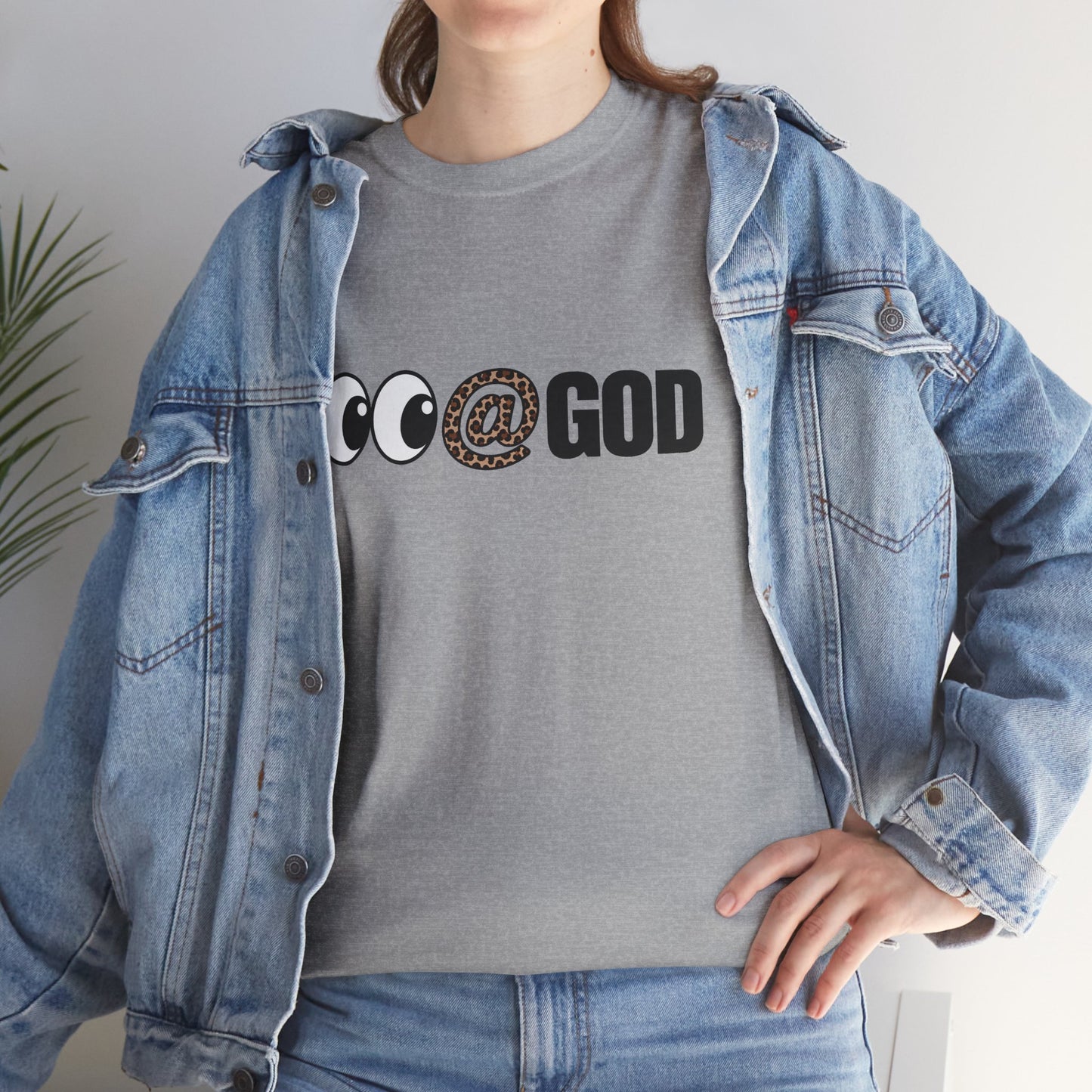 Look At God Leopard Print Graphic Tee