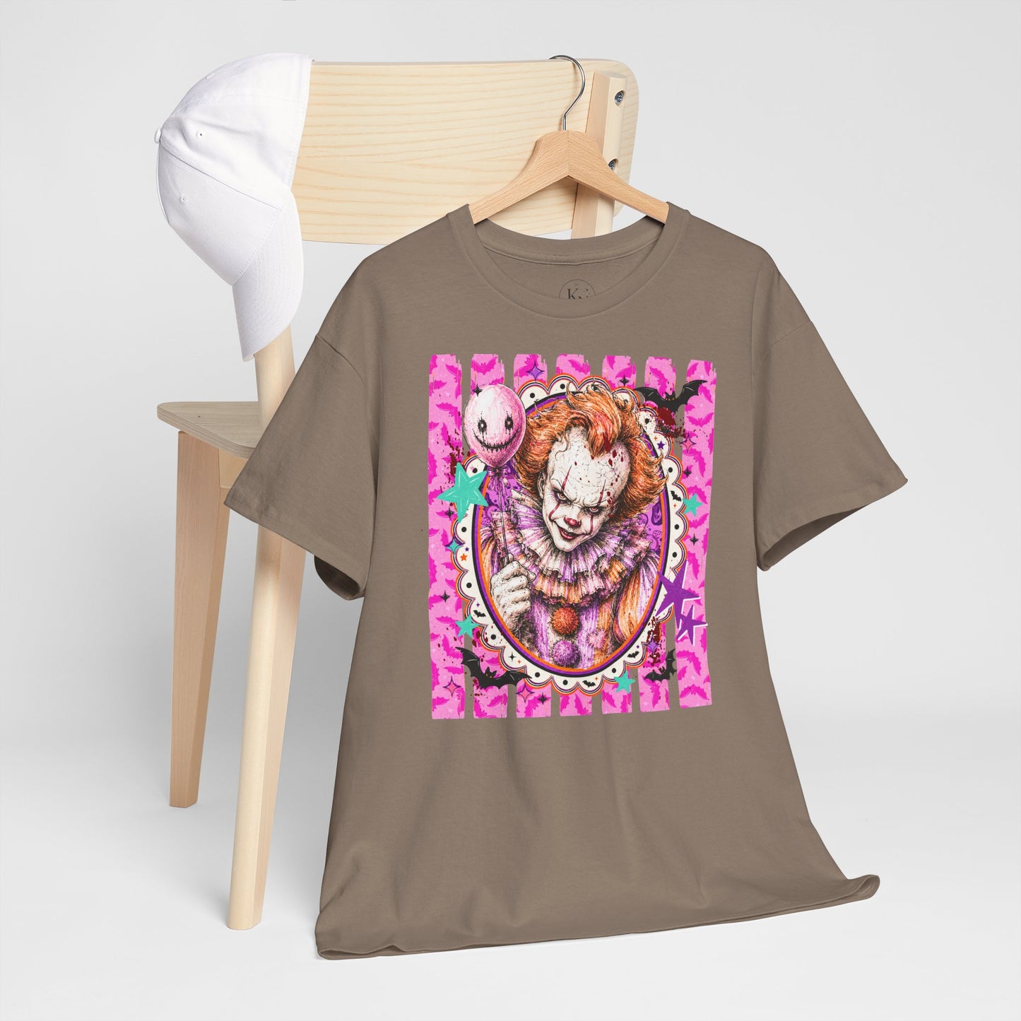 Pennywise Portrait Tee — Colorful Spooky Horror Shirt