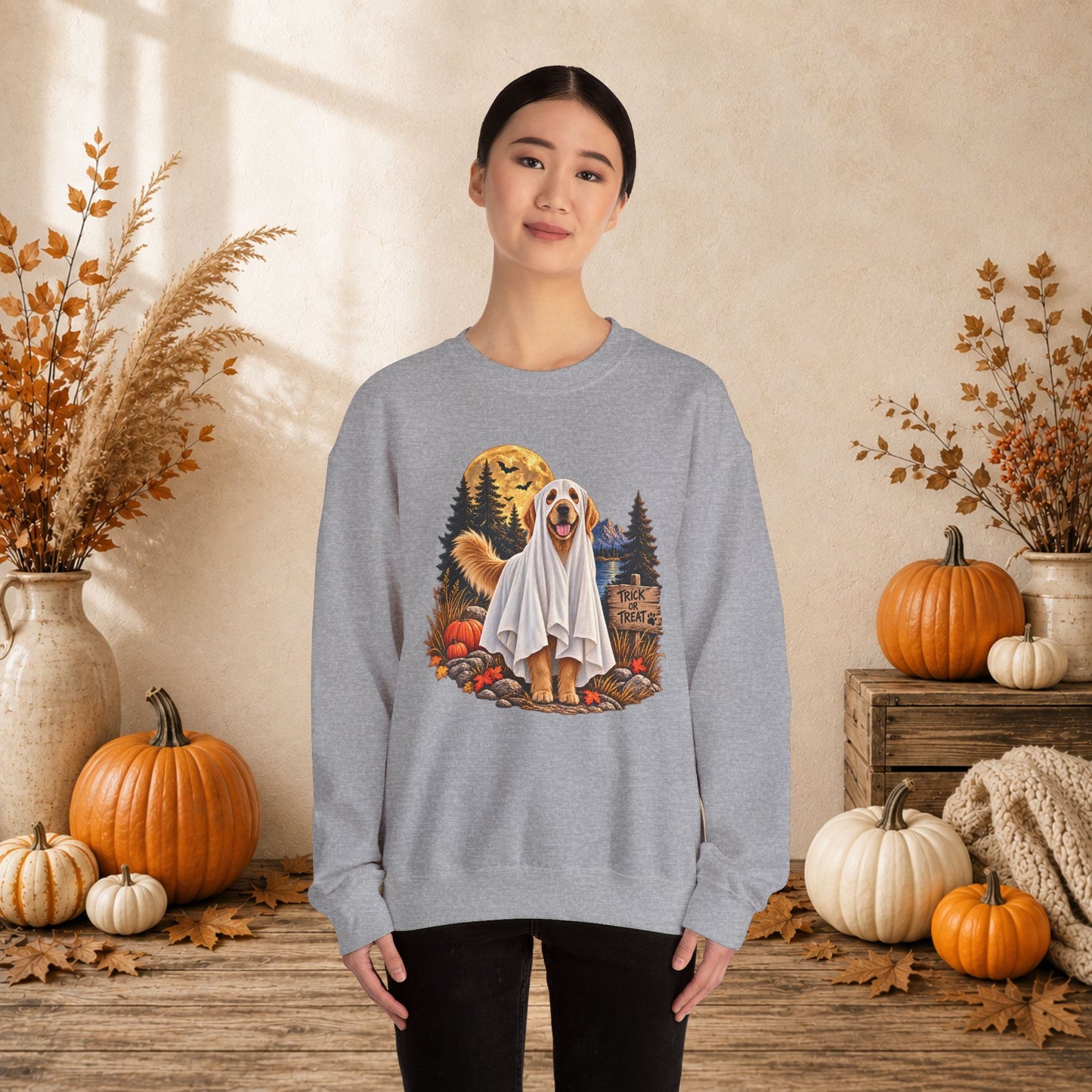 Golden Retriever Ghost Halloween Sweatshirt