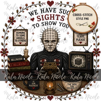 Horror Movie Cross-Stitch PNG | Pinhead