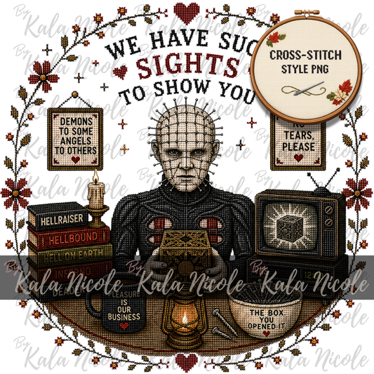 Horror Movie Cross-Stitch PNG | Pinhead