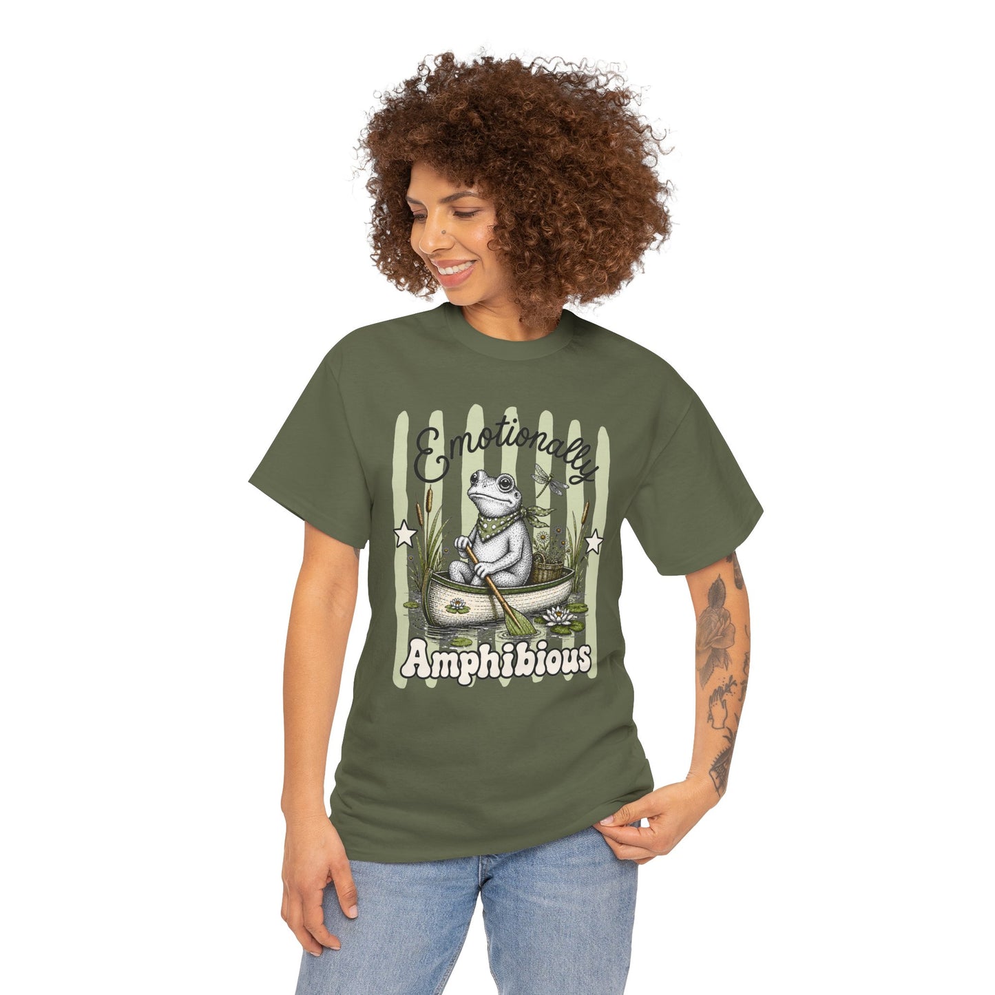 Emotionally Amphibious Retro Frog Graphic Tee