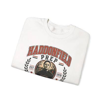 Haddonfield Prep Crewneck Sweatshirt — Retro Horror School Logo