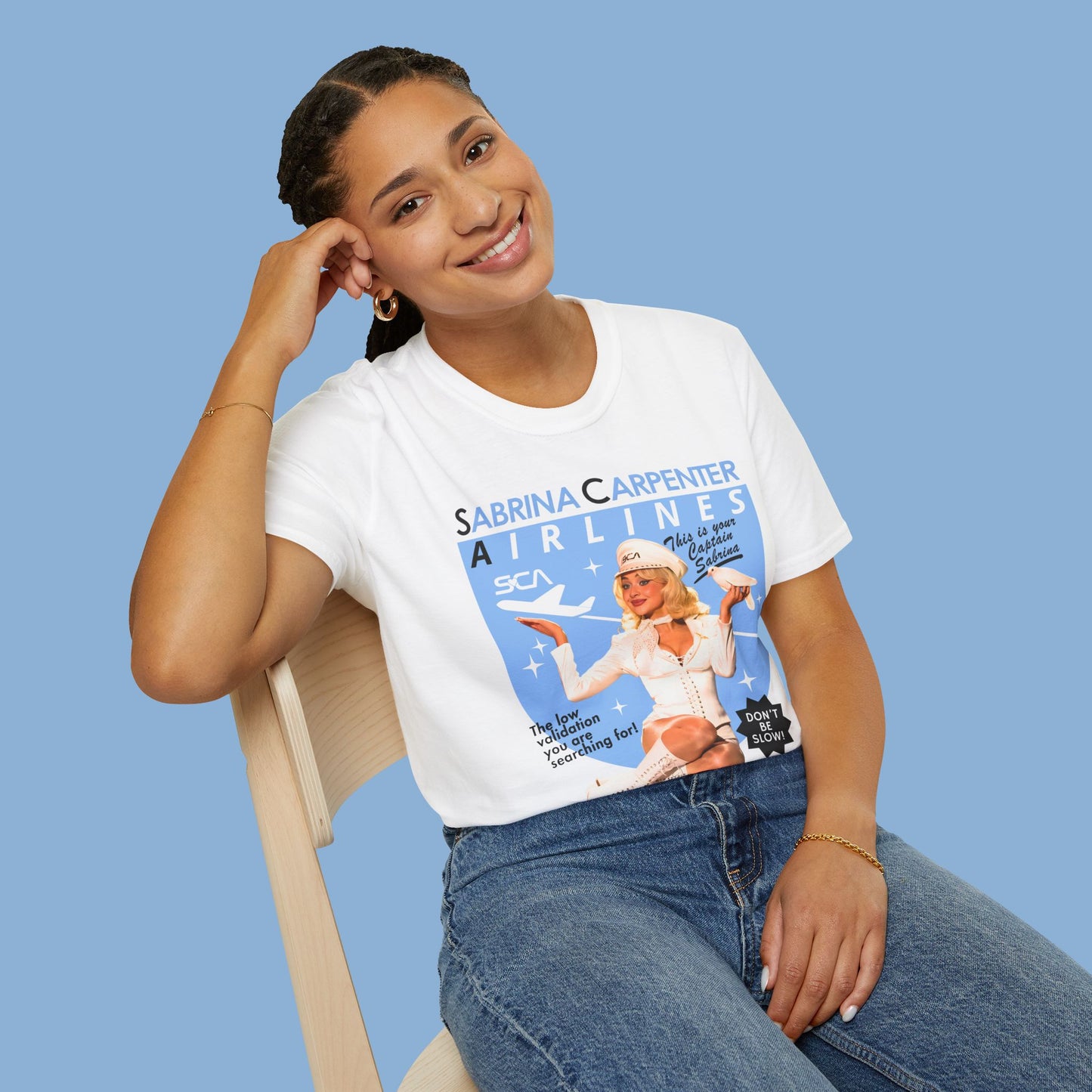 Sabrina Carpenter Airlines T-Shirt — Retro Flight Attendant Graphic Tee