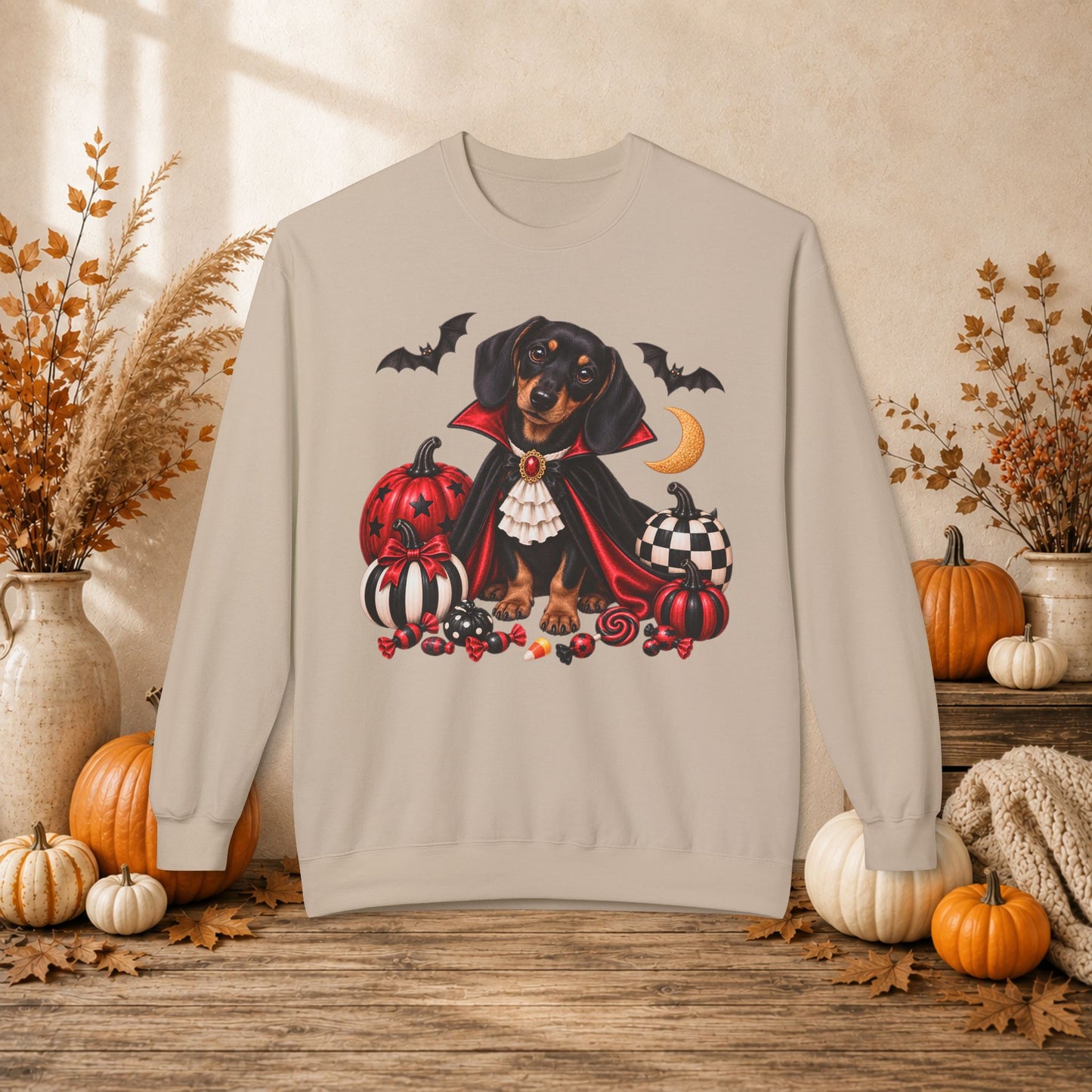 Dachshund Vampire Halloween Sweatshirt