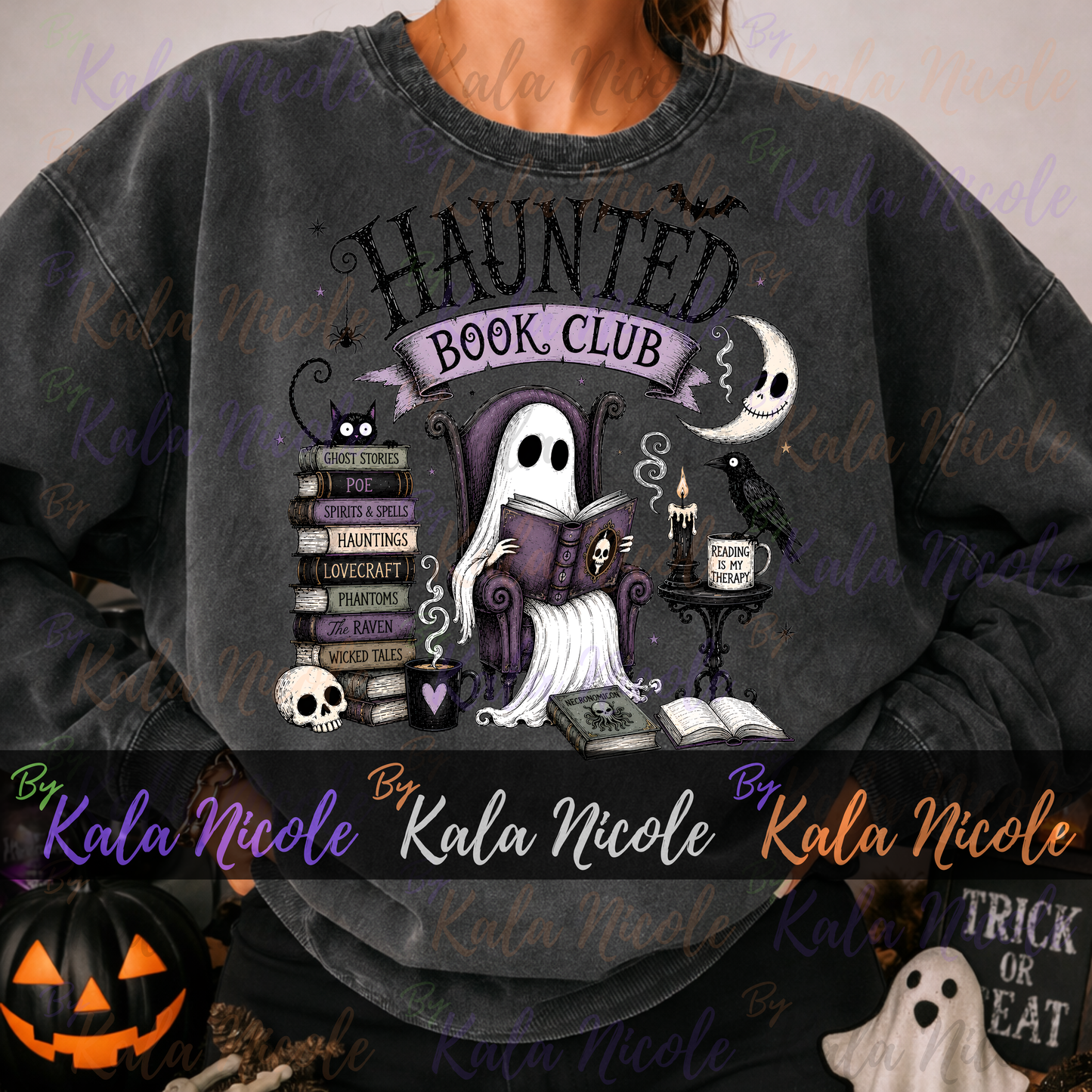 Haunted Book Club PNG | Trendy Halloween PNG | Fall PNG | Cute Ghost Clipart (Digital Download)