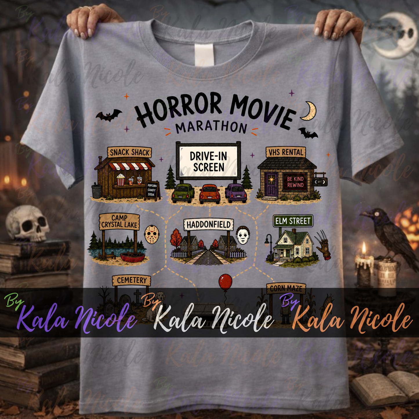 Horror Movie Marathon Map PNG