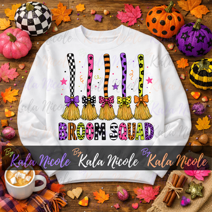 Broom Squad PNG Bundle | Trendy Halloween PNG | Fall PNG | Cute Witch Clipart (Digital Download)